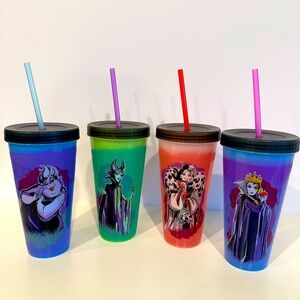 Disney Villains Color-Changing Cups with Straws